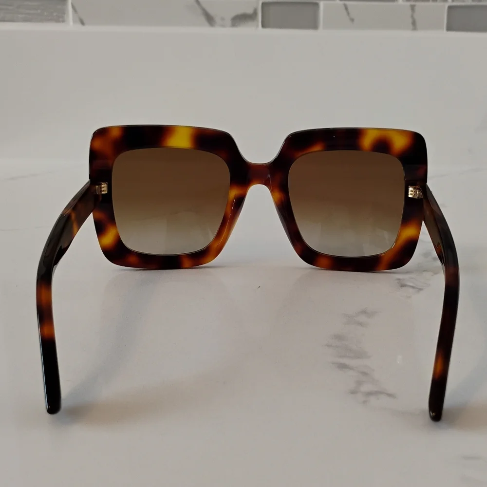 NWT Gucci Sunglasses (53-25-145) Havana Tortoise Shell Square - Picture 6 of 15